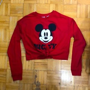 Red Mickey Mouse Crop Top